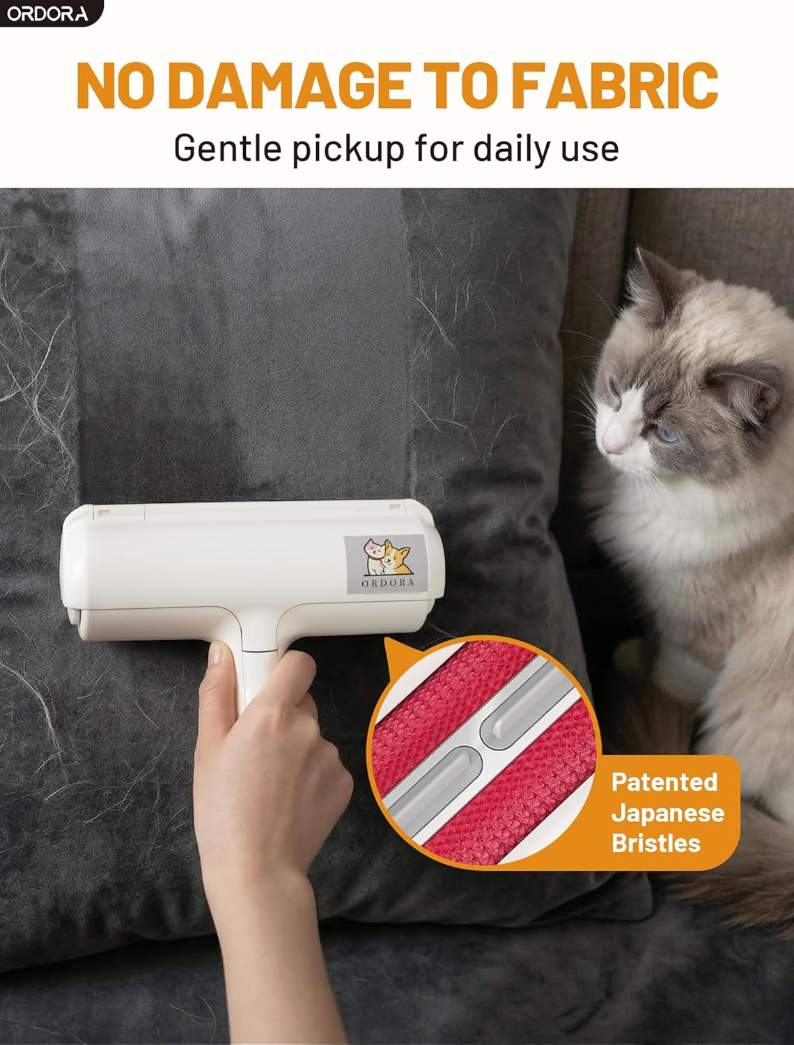 Eco-Friendly Pet Hair Removal Tool: Reusable Lint Roller for Efficient Removal of Dog and Cat Hair from Furniture, Bedding, Cars, and Rugs in Multi-Pet Homes