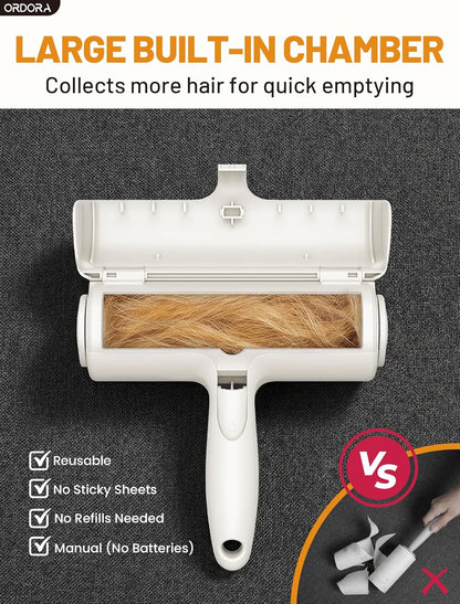 Eco-Friendly Pet Hair Removal Tool: Reusable Lint Roller for Efficient Removal of Dog and Cat Hair from Furniture, Bedding, Cars, and Rugs in Multi-Pet Homes