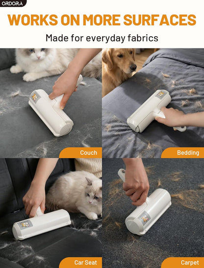 Eco-Friendly Pet Hair Removal Tool: Reusable Lint Roller for Efficient Removal of Dog and Cat Hair from Furniture, Bedding, Cars, and Rugs in Multi-Pet Homes