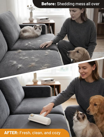Eco-Friendly Pet Hair Removal Tool: Reusable Lint Roller for Efficient Removal of Dog and Cat Hair from Furniture, Bedding, Cars, and Rugs in Multi-Pet Homes