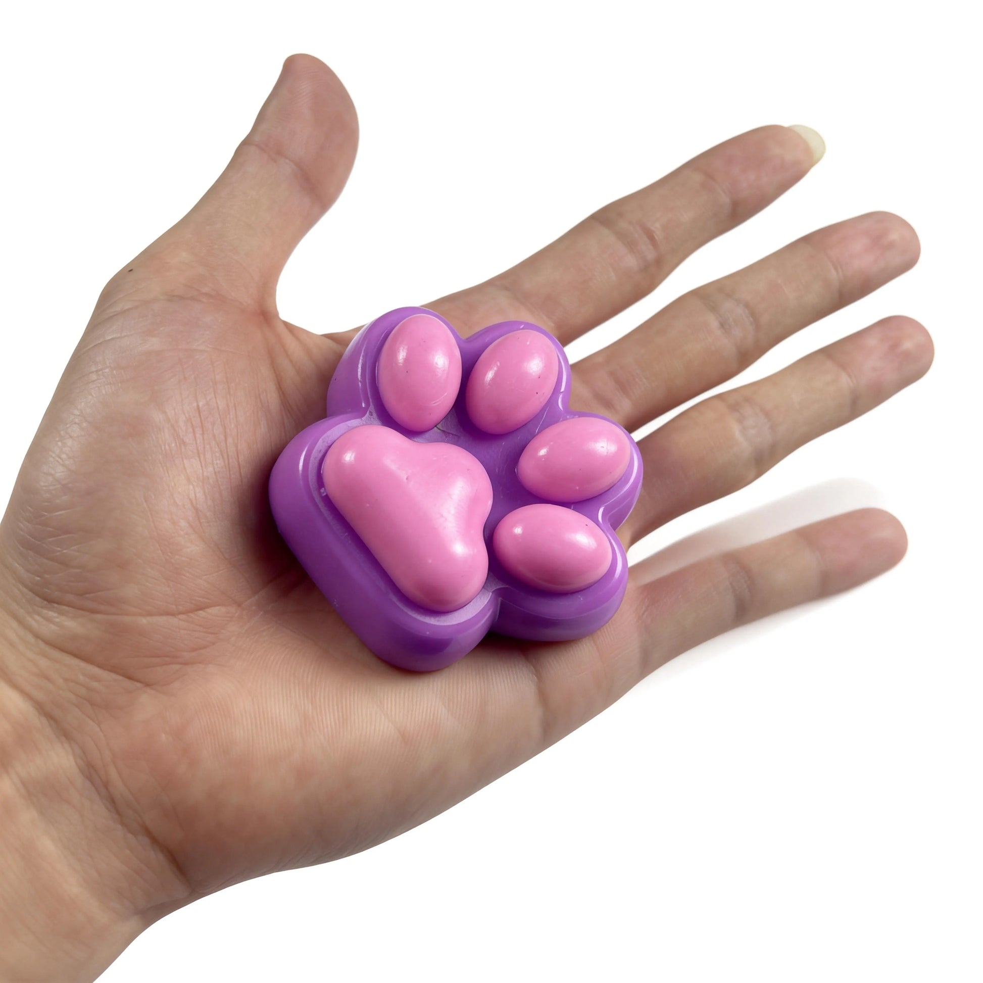 3-Pack Cat Paw Squishies Toys - Soft Stress Relief Sensory Bundle with Gradient Blue, Dreamy Purple, Clear Designs for On-The-Go Relaxation, Teenage Girl Gifts
