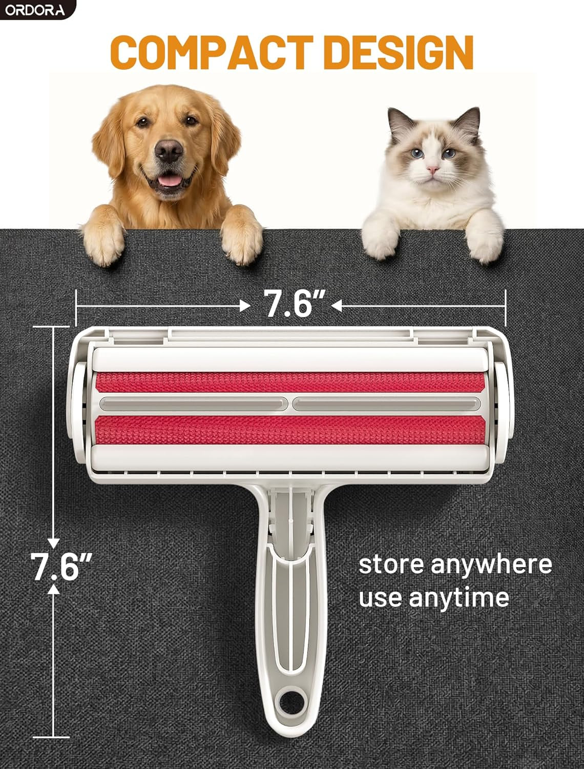 Eco-Friendly Pet Hair Removal Tool: Reusable Lint Roller for Efficient Removal of Dog and Cat Hair from Furniture, Bedding, Cars, and Rugs in Multi-Pet Homes