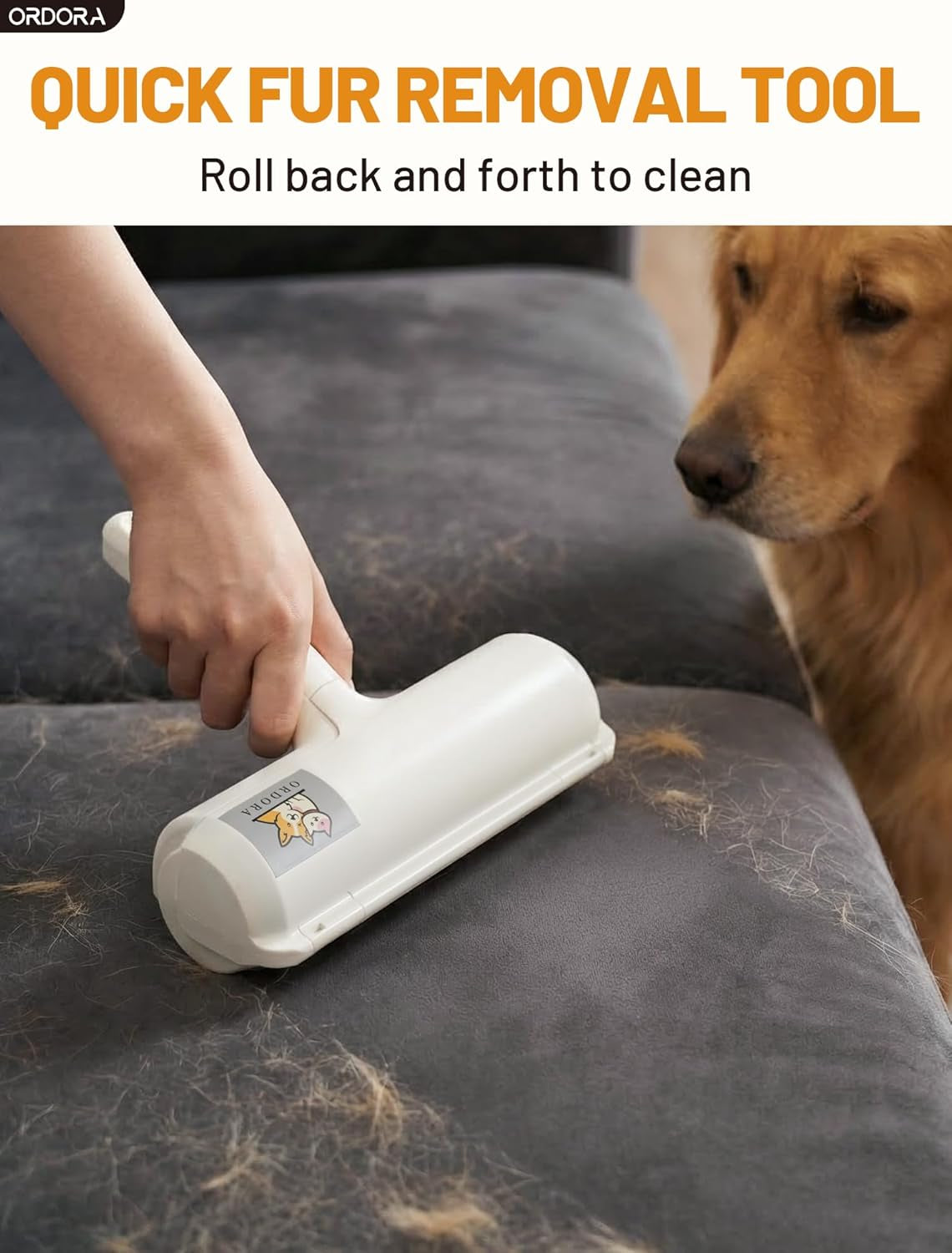 Eco-Friendly Pet Hair Removal Tool: Reusable Lint Roller for Efficient Removal of Dog and Cat Hair from Furniture, Bedding, Cars, and Rugs in Multi-Pet Homes